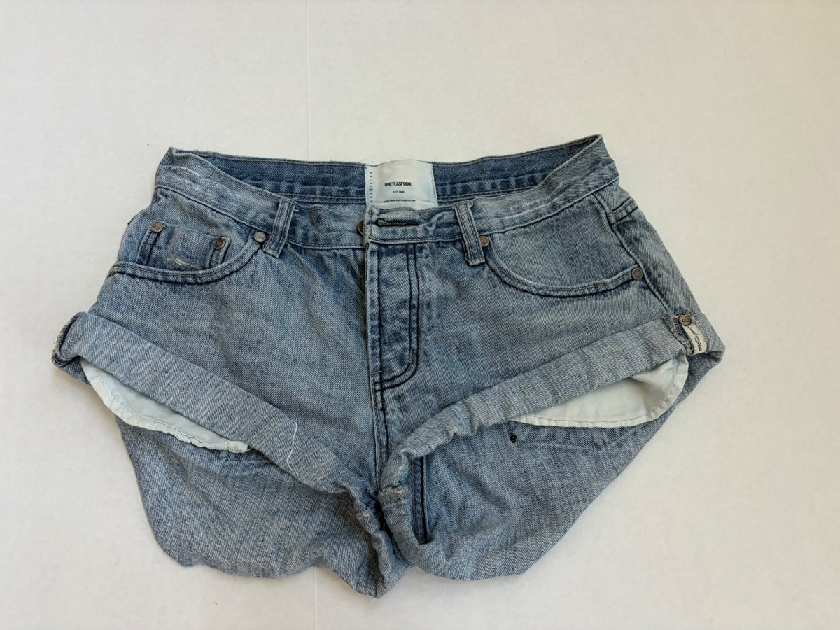 ONETEASPOON Shorts 27 Light Blue Denim and Cotton