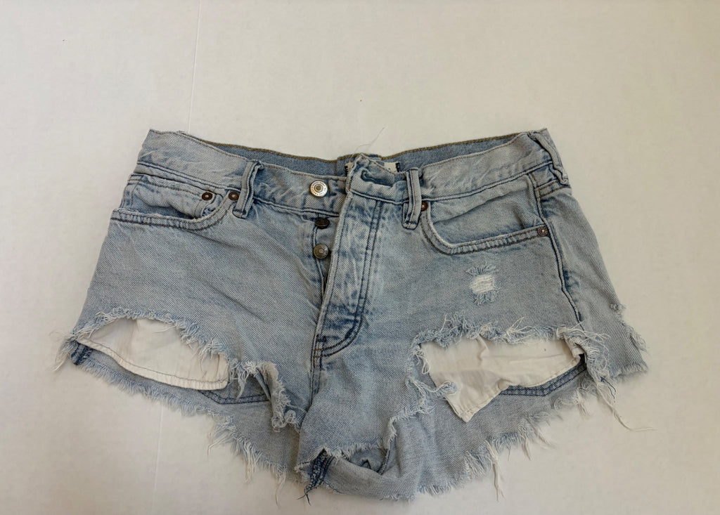 WE THE FREE Shorts 27 Light Blue Denim and Cotton