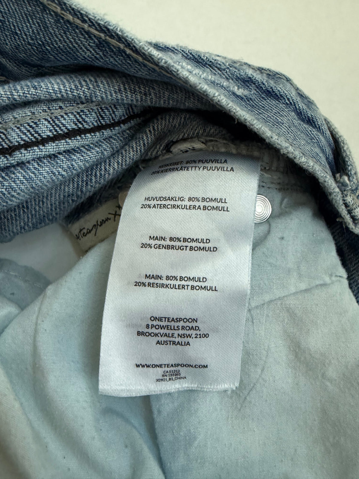 ONETEASPOON Shorts 27 Light Blue Denim and Cotton