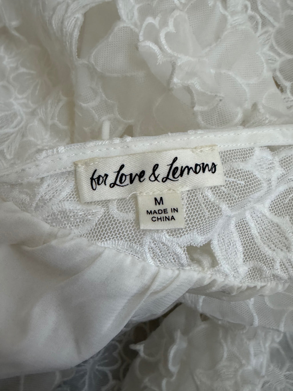 For Love and Lemons Dresses/Rompers Medium White Polyester, Spandex