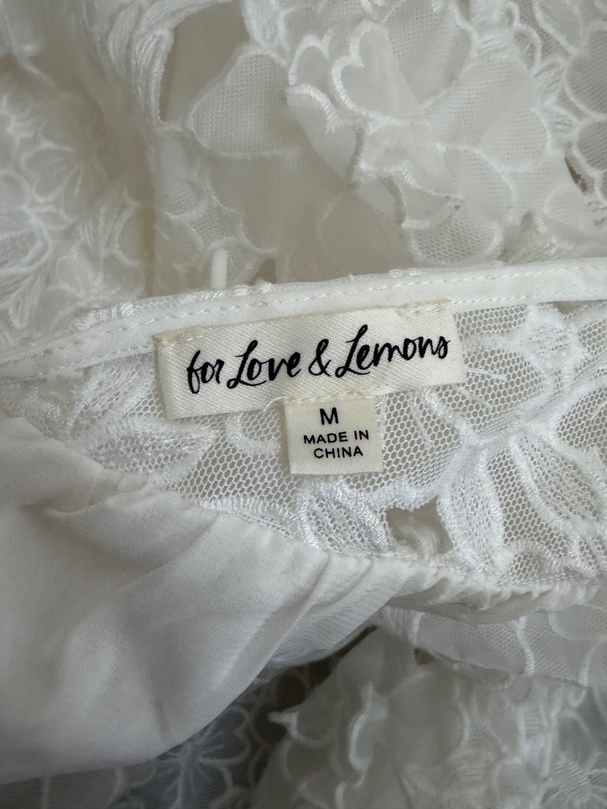For Love and Lemons Dresses/Rompers Medium White Polyester, Spandex