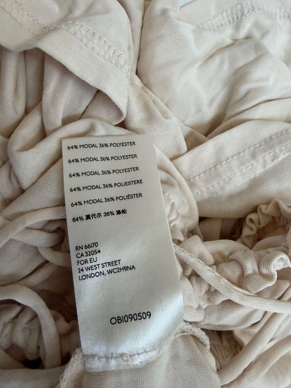Free People Tops Large Beige Polyester, modal